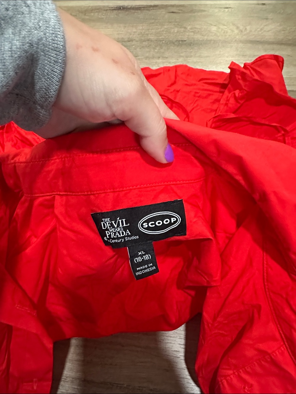 Women’s Red Button-Down Shirt - Picture 4 of 4